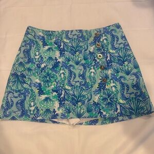 Lilly Pulitzer Blue and Green Patterned Skirt